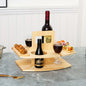 WineWood Duo: Wooden Wine & Snack Holder